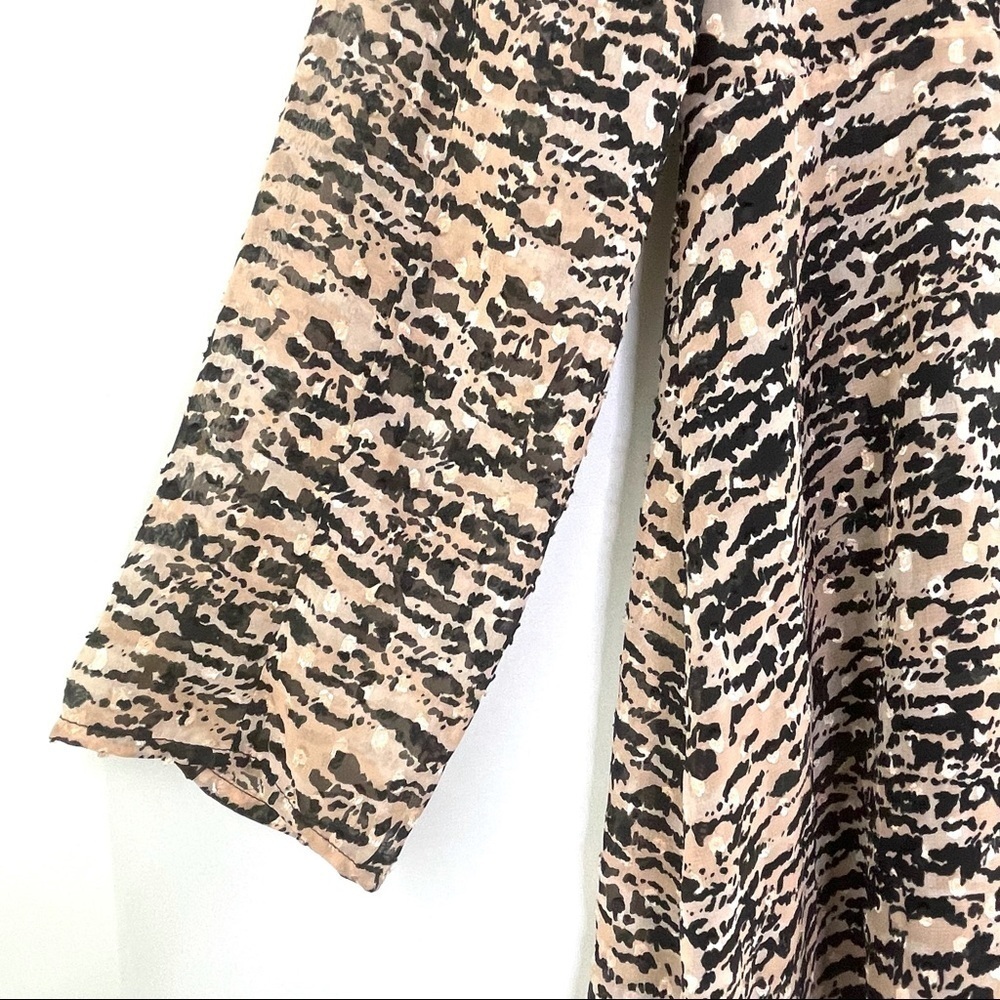 NWOT Zara Animal Print Mini Dress Ruffled Sleeve Sz M - Picture 10 of 13